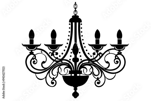 A chandelier icon silhouette vector illustration