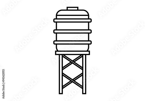 Icono negro de deposito de agua en estructura