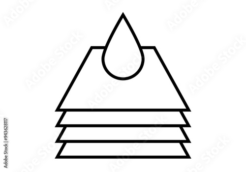 Icono negro de filtro de agua con gota de agua