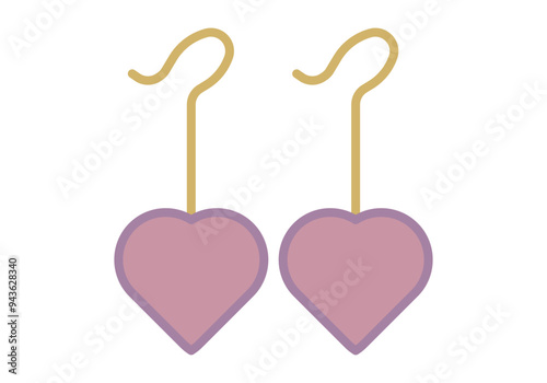 Pendientes con forma de corazón rosa en fondo blanco