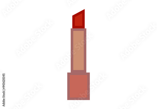 Pintalabios rojo de mujer en fondo blanco