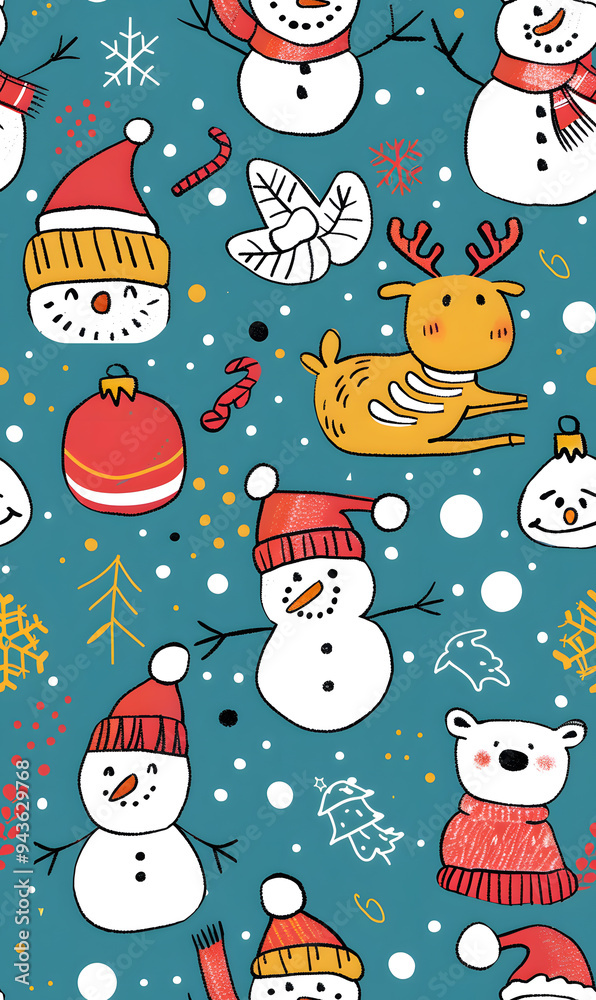 New Year and Christmas 2d cartoon or graphic advertising background, Seamless pattern New Year and Christmas 2d cartoon or graphic advertising background, Seamless pattern