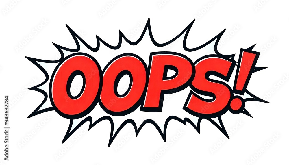 OOPS speech explosion bubble exclamation cloud isolated on a white background OOPS speech explosion bubble exclamation cloud isolated on a white background