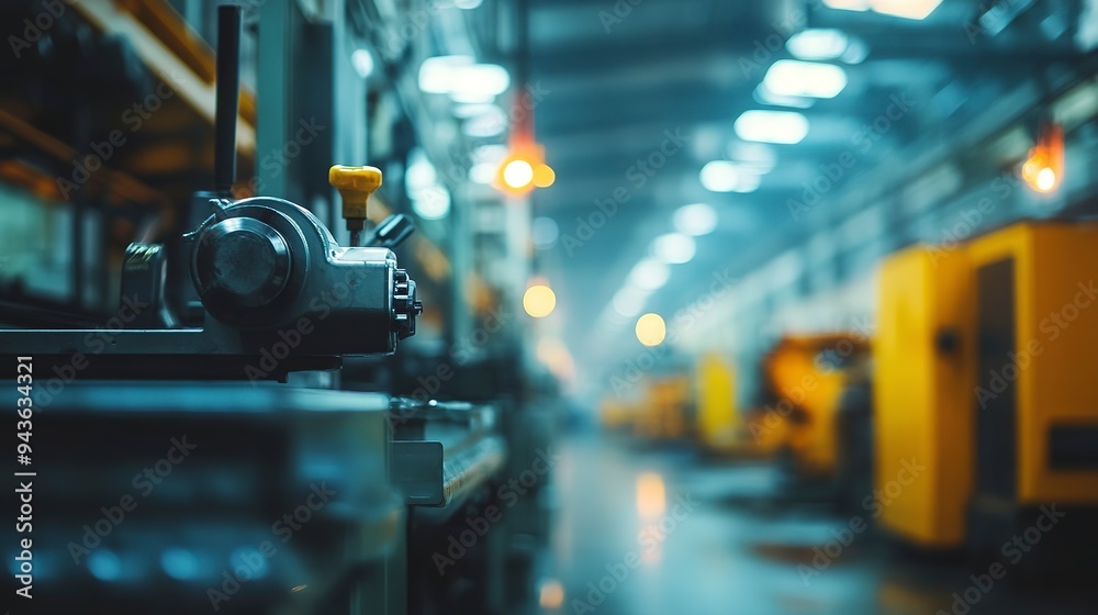 Inside a factory out of focus Inside a factory out of focus