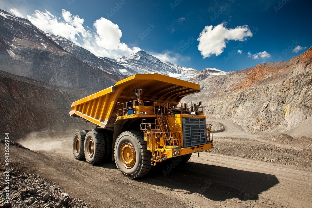 Chile's open-pit copper mine with a large dump truck. Chile's open-pit copper mine with a large dump truck.