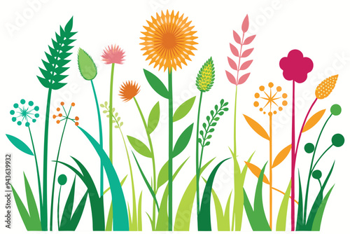 Weeds on white background D.eps