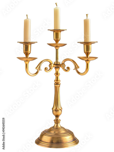 Candlelabra, Candlestick with candle on transparent background photo