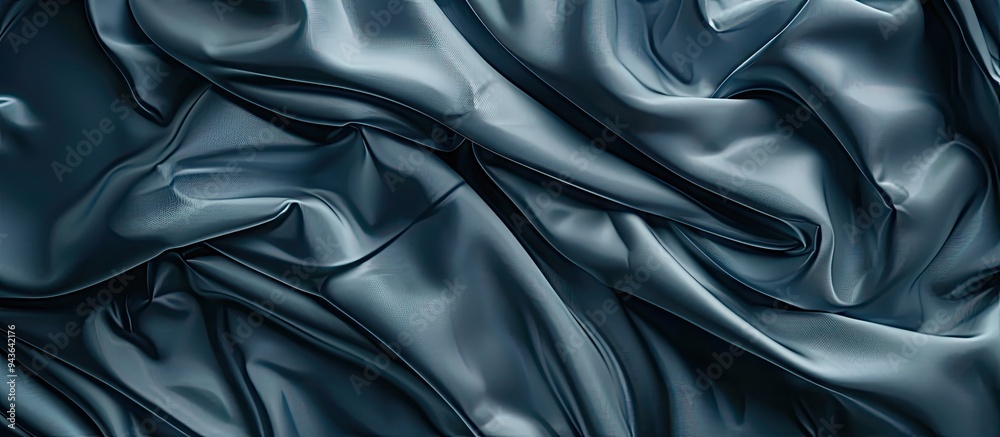 Elegant slate blue fabric with a luxurious feel and stylish folds Ideal for showcasing with a copy space image Elegant slate blue fabric with a luxurious feel and stylish folds Ideal for showcasing with a copy space image