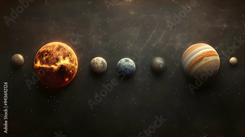 A fiery sun and planets on ...