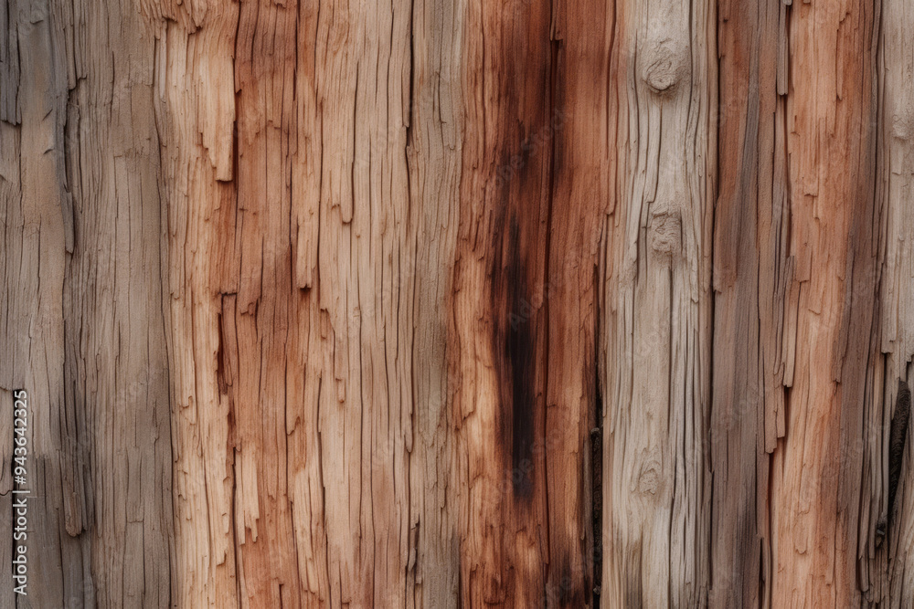 Naklejka premium Processed collage of wooden bark chips flat surface texture. Background for banner, backdrop