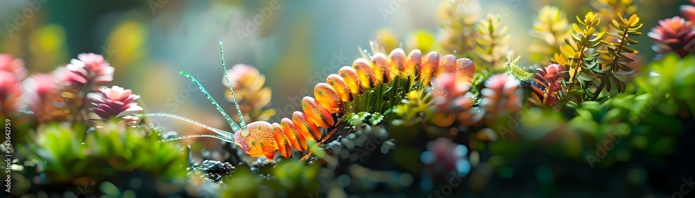 custom made wallpaper toronto digitalFuturistic Terrarium with Vibrant High Tech Plant Life and Earthworm