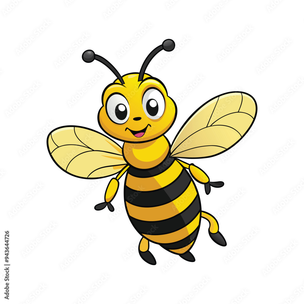 Bee Illustration - Detailed and Vibrant Honeybee Artwork