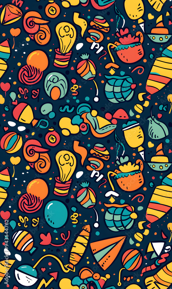 New Year and Christmas 2d cartoon or graphic advertising background, Seamless pattern New Year and Christmas 2d cartoon or graphic advertising background, Seamless pattern