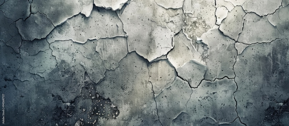 Fototapeta premium Cracked concrete wall in the background with ample copy space image