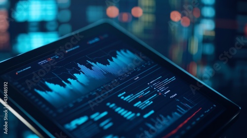 Insurance premium breakdown being reviewed on a digital tablet with financial charts.