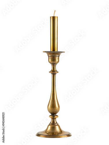 Candlestick with candle on transparent background