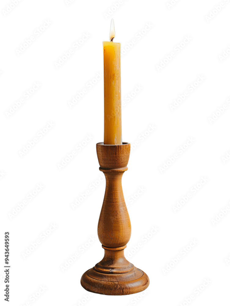 Candlestick with candle on transparent background Candlestick with candle on transparent background