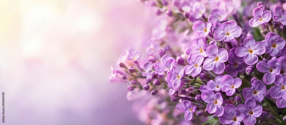 A bunch of small purple flowers A gentle floral backdrop Limonium blooms. with copy space image. Place for adding text or design