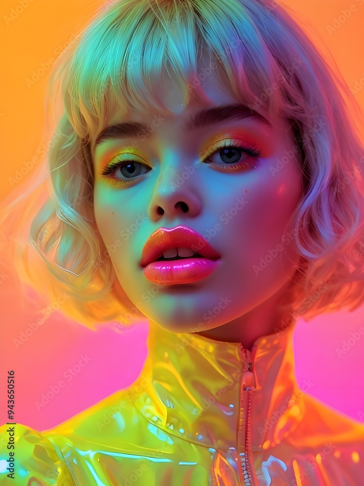 Obraz premium portrait of a girl with colorful makeup
