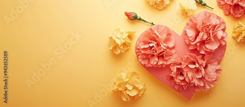 Paper heart with carnation ...