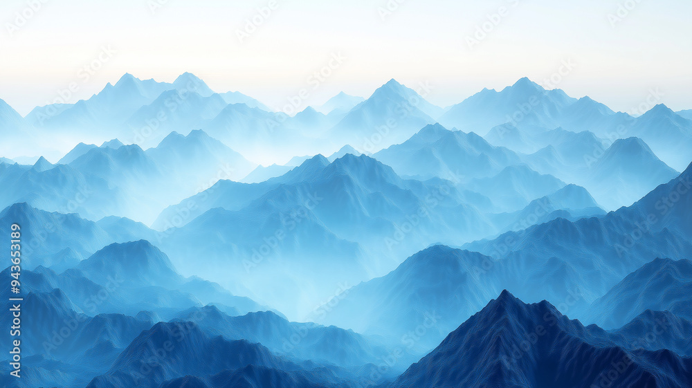 Misty Blue Mountain Landscape Misty Blue Mountain Landscape