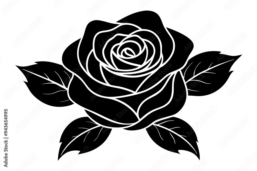 Rose icon floral vector silhouette illustration Rose icon floral vector silhouette illustration
