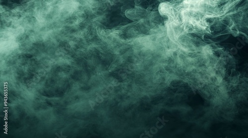 Real green smoke exploding outwards with empty center.Dramatic smoke or fog effect for spooky Halloween background.Fog or smoke,generative ai