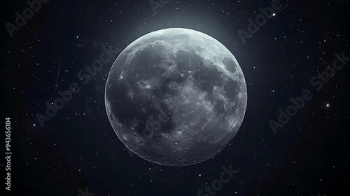 A full moon shines brightly...