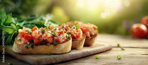 Bruschetta topped with cher...