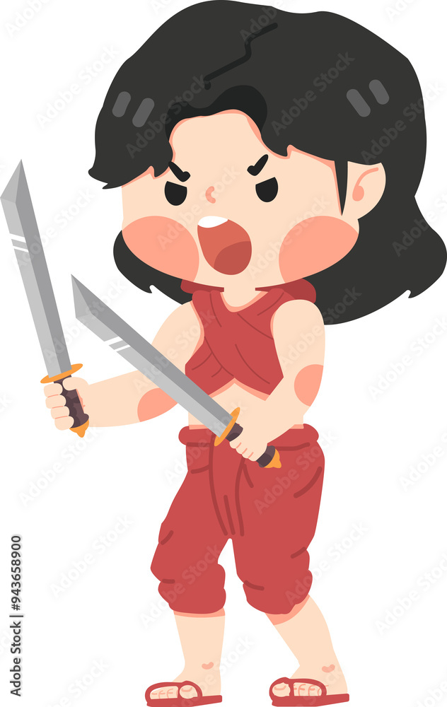 Thailand woman warrior man fighting with weapon Thailand woman warrior man fighting with weapon