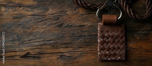 Keychain made with woven le...