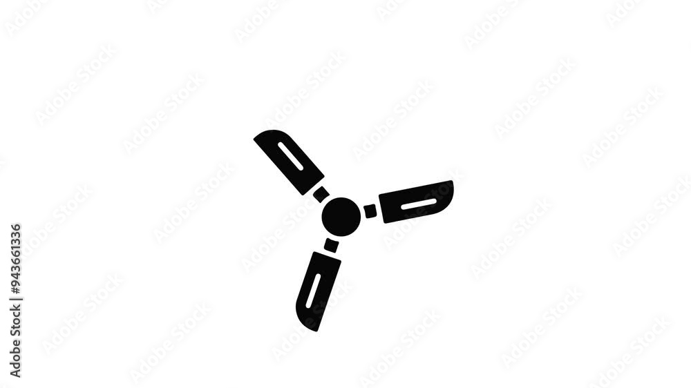 Fan Rotation Animated rotating fan animation white screen video, 4k animated Stock Video ...