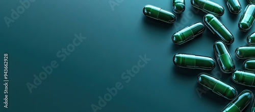 Green medicine pills or cap...