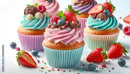 colorful delicious cupcakes 