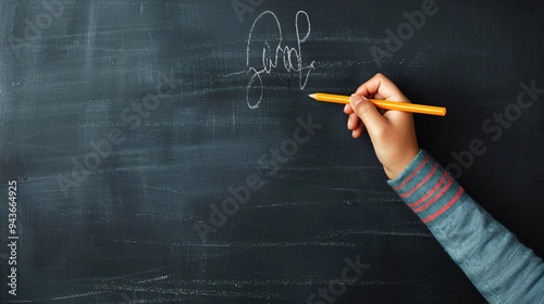Blackboard with Handwriting and Copyspace for Text