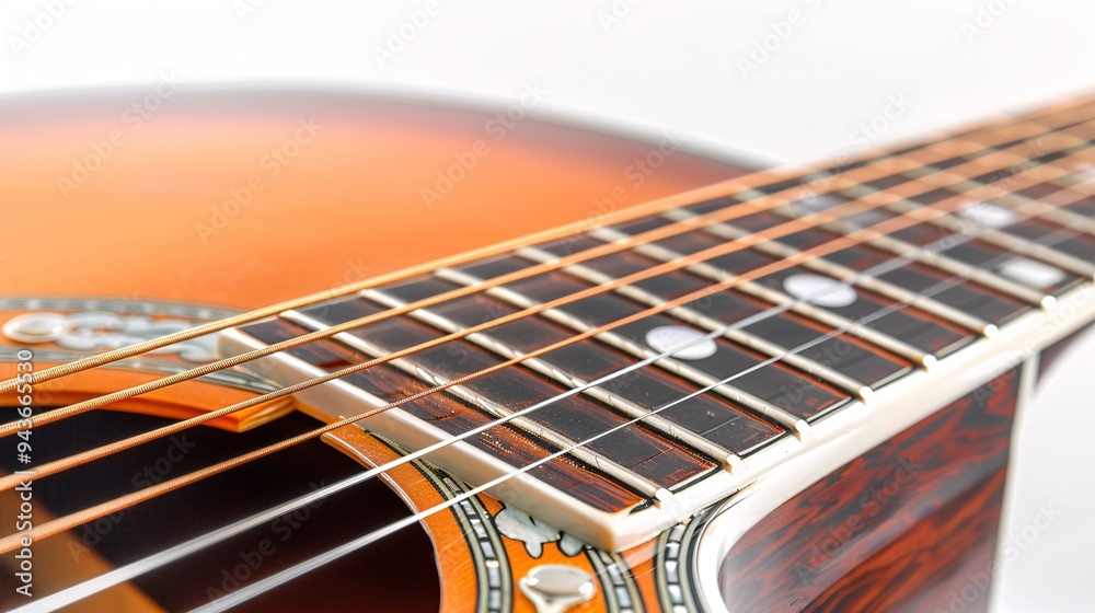 Fototapeta premium Guitar Closeup on White