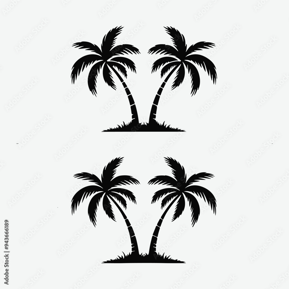 new stylish palm tree art design silhouette new stylish palm tree art design silhouette