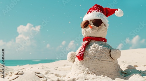 Christmas Sandman on the Beach