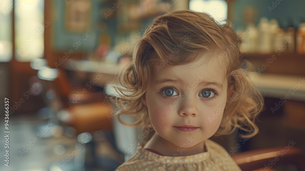 Toddler girl getting her hair cut in a cinematic medium shot, captured by Hasselblad X1D, tonally rich, clean visuals, tan accents. Toddler girl getting her hair cut in a cinematic medium shot, captured by Hasselblad X1D, tonally rich, clean visuals, tan accents.
