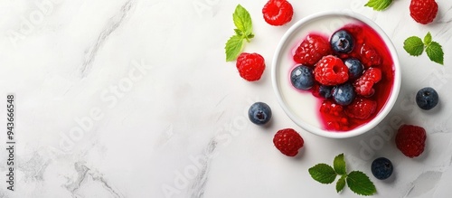 Sweet dessert panna cotta w...