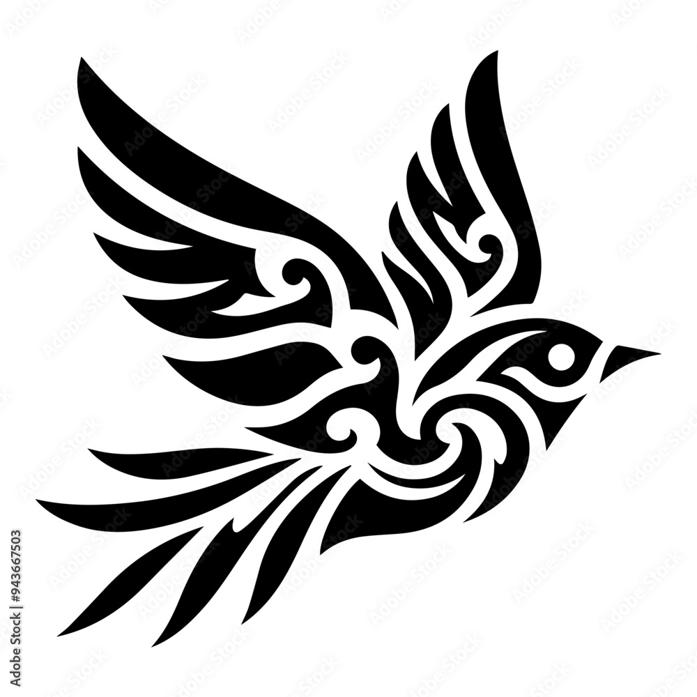 Fototapeta premium Tribal Hummingbird tatoo