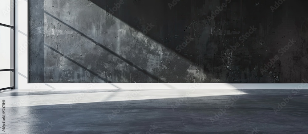 black wall and white floor. with copy space image. Place for adding text or design black wall and white floor. with copy space image. Place for adding text or design