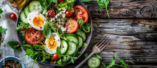 Fresh salad featuring tomat...