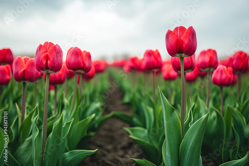 Blooming tulip field in the Netherlands
 photo