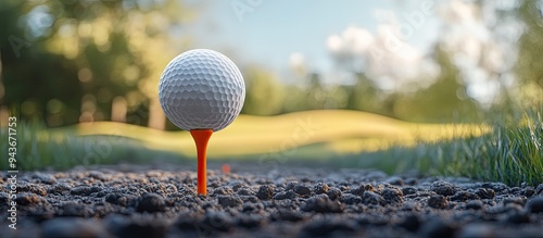The golf ball and orange te...