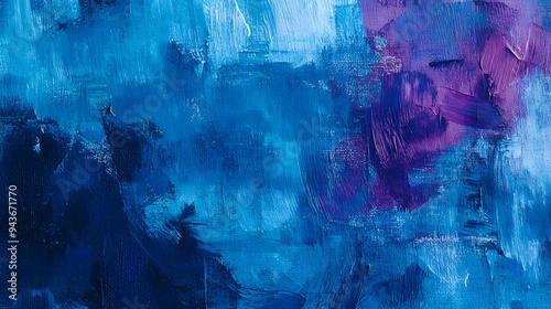Captivating Abstract Painting in Vibrant Blue and Purple Tones