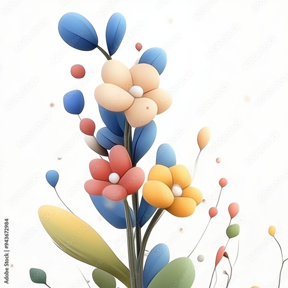 custom made wallpaper toronto digitalColorful bouquet of flowers with balloons and butterflies for a joyful birthday celebration
