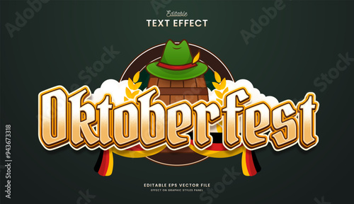 decorative oktoberfest germany festival editable text effect design