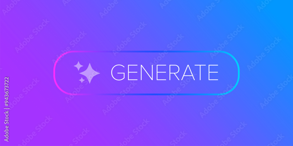 AI generated ultraviolet neon button for artificial intelligence ...