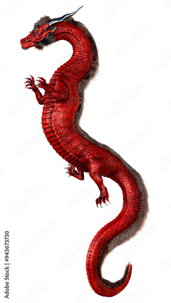 Fototapeta premium 3D Rendering Fairy Tale Dragon on White